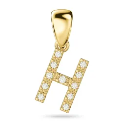 h-kirjain timantti riipus 9 karaatti kultaa 0,07 ct