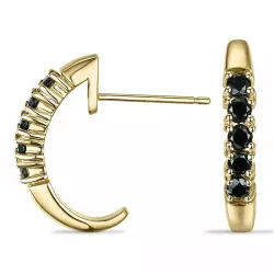 mustat timantti rengaskorvakorut 9 karaatin kultaa kanssa timantti 