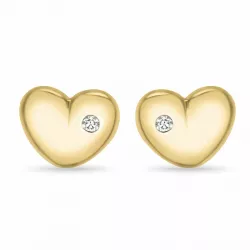sydän timantti nappikorvakorut 9 karaatin kultaa kanssa timantti 