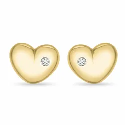 sydän timantti nappikorvakorut 9 karaatin kultaa kanssa timantti 