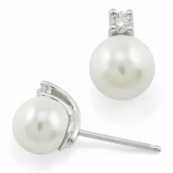 helmi timanttikorvakorut 9 karaatin valkokultaa kanssa timantti 