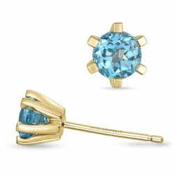 2 x 0,45 ct topaasi solitaire-nappikorvakorut 9 karaatin kultaa kanssa topaasi
