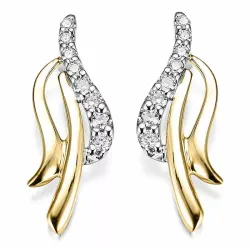 timanttikorvakorut 9 karaatin kultaa ja valkokult kanssa timantti 