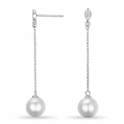 helmi timanttikorvakorut 9 karaatin valkokultaa kanssa timantti 