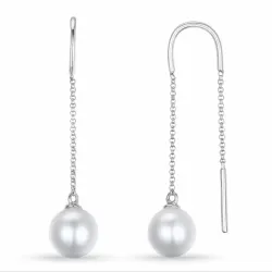 helmi ketjukorvakorut 9 karaatin valkokultaa