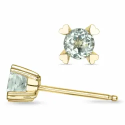 2 x 0,25 ct vihreä ametisti solitaire-nappikorvakorut 9 karaatin kultaa kanssa ametisti 