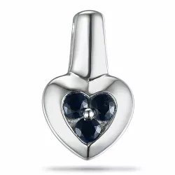 Sydän safiiri riipus 9 karaatti valkokultaa 0,24 ct