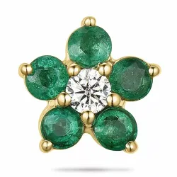 Kukka smaragdi timanttiriipus 9 karaatti kultaa 0,06 ct 0,40 ct
