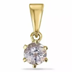 Pyöreä morganite riipus 9 karaatti kultaa 0,22 ct
