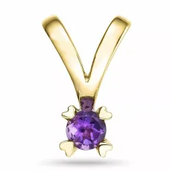 ametisti solitaire-riipus 9 karaatti kultaa 0,22 ct