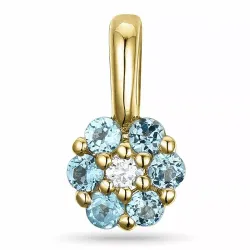 pyöreä topaasi timanttiriipus 9 karaatti kultaa 0,02 ct 0,17 ct