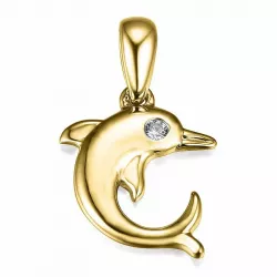 delfiini timanttiriipus 9 karaatti kultaa 0,01 ct
