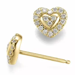 sydän timantti korvarenkaat 9 karaatin kultaa kanssa timantti 