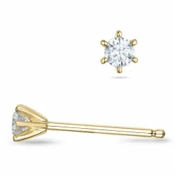 2 x 0,07 ct timantti solitaire-nappikorvakorut 9 karaatin kultaa kanssa timantti 