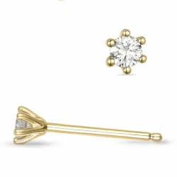 2 x 0,07 ct solitaire-nappikorvakorut 9 karaatin kultaa kanssa timantti 