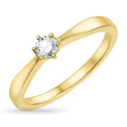 timantti solitaire-sormus 14 karaatin kultaa 0,20 ct
