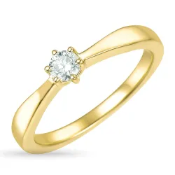 timantti solitaire-sormus 14 karaatin kultaa 0,15 ct