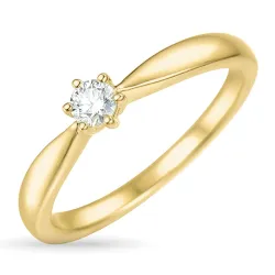 timantti solitaire-sormus 14 karaatin kultaa 0,12 ct