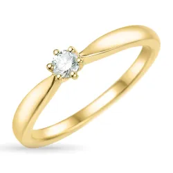 timantti solitaire-sormus 14 karaatin kultaa 0,15 ct