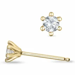 2 x 0,15 ct  kampanja - briljantti solitaire-nappikorvakorut 14 karaatin kultaa kanssa timantti