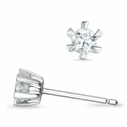 2 x 0,18 ct kampanja - timantti solitaire-nappikorvakorut 14 karaatin valkokultaa kanssa timantti