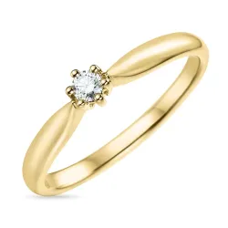 0,10 ct timantti solitaire-sormus 14 karaatin kultaa 0,10 ct