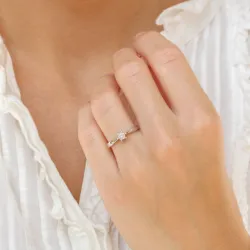 0,20 ct solitaire-sormus 14 karaatin valkokultaa 0,20 ct