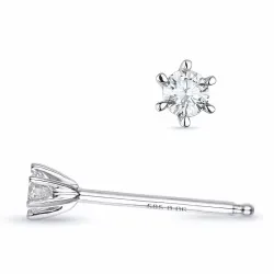 2 x 0,06 ct kampanja - timantti nappikorvakorut 14 karaatin valkokultaa kanssa timantti