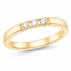 3 x 0,03 ct timanttisormus 14 karaatin kultaa 0,09 ct