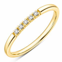 5 x 0,01 ct timanttisormus 9 karaatin kultaa 0,05 ct