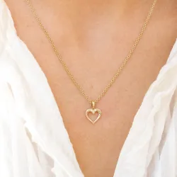 sydän timanttiriipus 14 karaatti kultaa 0,01 ct