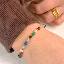 rannekoru  kivi ja hematite - Loom Stones