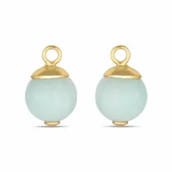 8 mm turkiisi amatsoniitti riipuksia korvakoruja  kullattua hopeaa