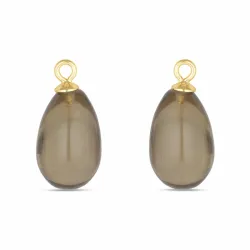 näytepakkaukset savunvärinen kvartsi riipuksia korvakoruja  kullattu hopea