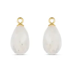 valkoinen kuukivi riipuksia korvakoruja  kullattu hopea