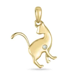 kissa timantti riipus 9 karaatti kultaa 0,01 ct