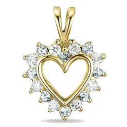 sydän lab grown timantti riipus 9 karaatti kultaa 0,26 ct