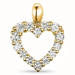 sydän lab grown timantti riipus 9 karaatti kultaa 0,54 ct