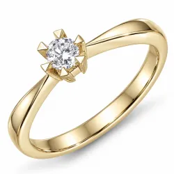 0,20 ct lab grown timantti solitaire-sormus 9 karaatin kultaa 0,20 ct