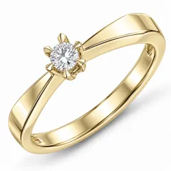 0,10 ct lab grown timantti solitaire-sormus 9 karaatin kultaa 0,10 ct