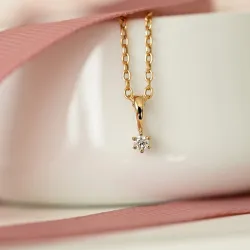 0,05 ct lab grown timantti solitaire-riipus 9 karaatti kultaa 0,05 ct