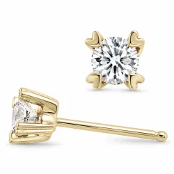 2 x 0,20 ct lab grown timantti solitaire-nappikorvakorut 9 karaatin kultaa kanssa lab grown timantti 
