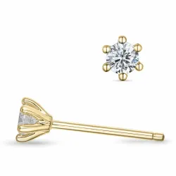 2 x 0,11 ct lab grown timantti solitaire-nappikorvakorut 9 karaatin kultaa kanssa lab grown timantti 