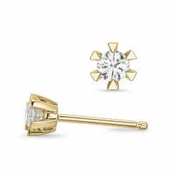 2 x 0,15 ct  lab grown timantti solitaire-nappikorvakorut 9 karaatin kultaa kanssa lab grown timantti 