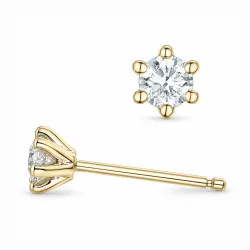 2 x 0,20 ct lab grown timantti solitaire-nappikorvakorut 9 karaatin kultaa kanssa lab grown timantti 
