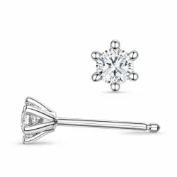 2 x 0,20 ct lab grown timantti solitaire-nappikorvakorut 9 karaatin valkokultaa kanssa lab grown timantti 