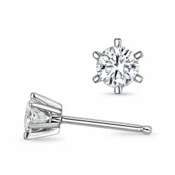 2 x 0,20 ct lab grown timantti solitaire-nappikorvakorut 9 karaatin valkokultaa kanssa lab grown timantti 