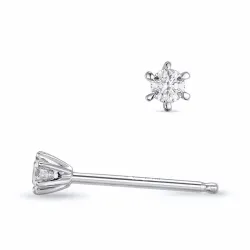 2 x 0,04 ct lab grown timantti solitaire-nappikorvakorut 9 karaatin valkokultaa kanssa lab grown timantti 