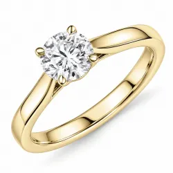 1,00 ct lab grown timantti solitaire-sormus 9 karaatin kultaa 1,0 ct
