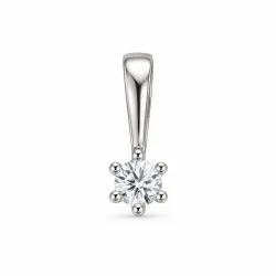 0,05 ct lab grown timantti solitaire-riipus 9 karaatti valkokultaa 0,05 ct